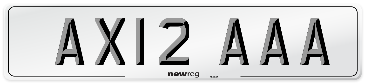 AX12 AAA Number Plate from New Reg